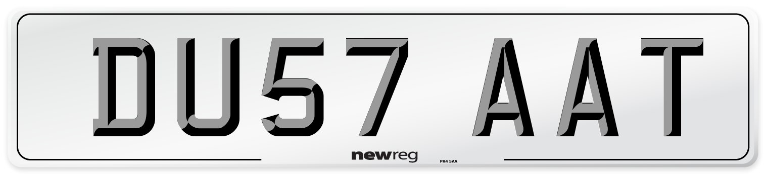 DU57 AAT Number Plate from New Reg